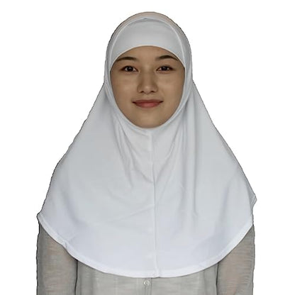 Women's Muslim Hijab Al-Amira Hijabs 2 Pieces with Tube Underscarf Cap Instant Soft Scarf - color: White