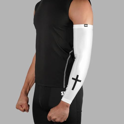 Faith Cross White and Black Arm Sleeve - color: Faith Cross White, size: Large