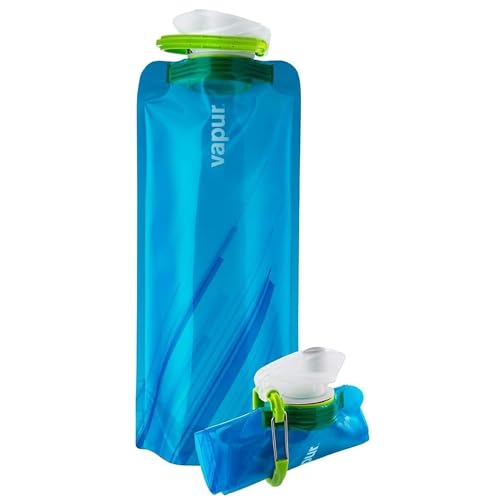 Vapur Collapsible Water Bottle with Carabiner, 23oz (0.7L), Water Blue - color: Water Blue