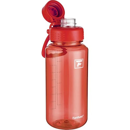 Fanhaw 32 oz Clear BPA-Free Tritan Water Bottle with Fast-Flow Spout Lid, BPA-Free & Leak-Proof Wide-Mouth Reusable Bottle for Gym, School & Office, Back to School Essentials (Red) - color: Red