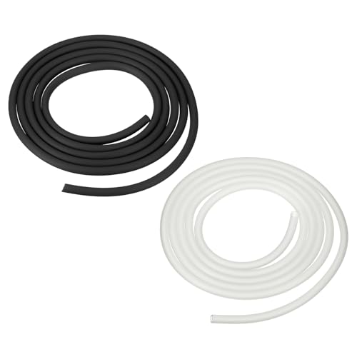 Aquarium Airline Tubing, 5/32"(4mm) ID x 1/4"(6mm) OD 4.9ft PVC Flexible Tube, (2Pcs, Black/White), Intended for Fish Tank Air Pump/Aquarium/Garden/Terrarium Pond - color: Black/White