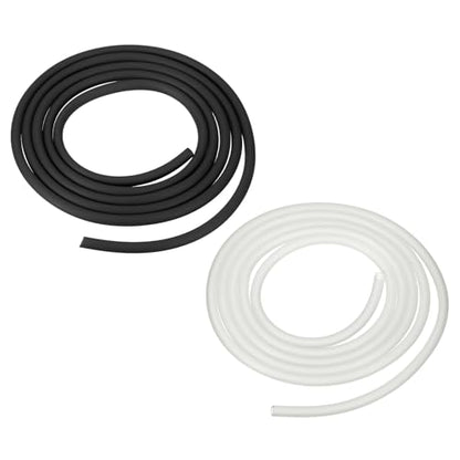 Aquarium Airline Tubing, 5/32"(4mm) ID x 1/4"(6mm) OD 4.9ft PVC Flexible Tube, (2Pcs, Black/White), Intended for Fish Tank Air Pump/Aquarium/Garden/Terrarium Pond - color: Black/White