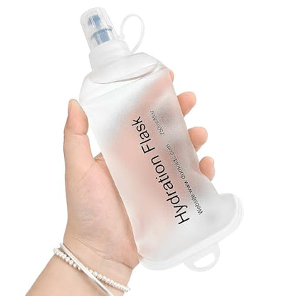 GUYI GYGYL Soft Flask, TPU Collapsible Soft Water Bottle for Hydration Pack, Running Vest, Leak-Proof Folding Water Bottle for Hiking Cycling Climbing Jogging-250ml White - color: 250ml White