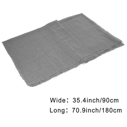 Nydotd Women Summer Cotton Linen Scarf Crinkle Long Beach Shawl Wrap hijab with Fringe - color: Light Grey