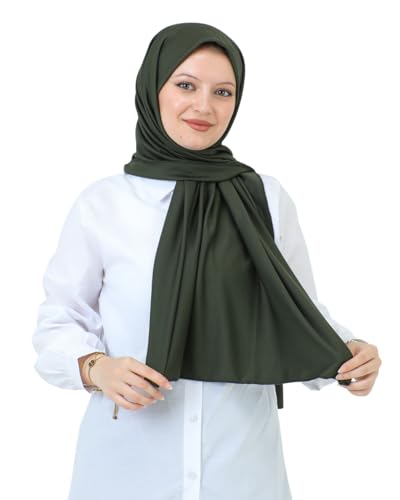 Prien Hijab For Women Muslim Lightweight Scarf Head Scarves For Girls Islamic Long Headscarf Chiffon Shawl Prayer Set Ramadan - color: Khaki