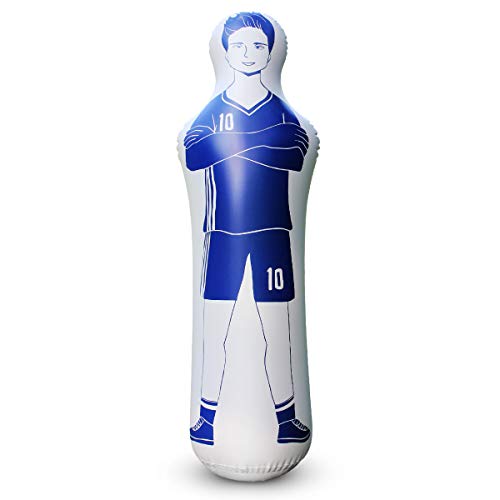 SUNSHINEMALL Inflatable Tackling Dummies for Football Practice Poles,Soccer Training Equipment Wall Dummy Goalkeepr Mannequin Basketball Defender Tumbler for Dribbling Passing Drills - color: Blue
