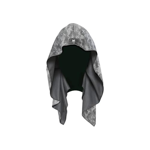 MISSION Cooling Hoodie Towel, Evaporative Cool Technology, Cools Instantly When Wet, UPF 50 Sun Protection, Contours Your Head to Stay in Place, Great for Sports, Fitness, Gym - color: Digi Camo Grey