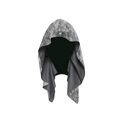 MISSION Cooling Hoodie Towel, Evaporative Cool Technology, Cools Instantly When Wet, UPF 50 Sun Protection, Contours Your Head to Stay in Place, Great for Sports, Fitness, Gym - color: Digi Camo Grey