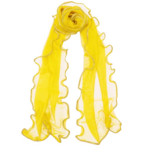 Scarf for Women Lightweight Sheer Shawl Wraps Soft Hair Head Scarf - color: Gold Yellow