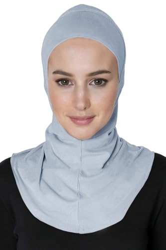 Lina & Lily Modal Jersey Full Coverage Ninja Hijab Undercap with Neck Cover for Muslim Women - color: Baby Blue