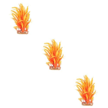 BESPORTBLE 3pcs Artificial Grass for Fish Tank Lifelike Aquarium Plant Decor Easy to Clean Beautiful Ornament for and Environment for Fish Safety