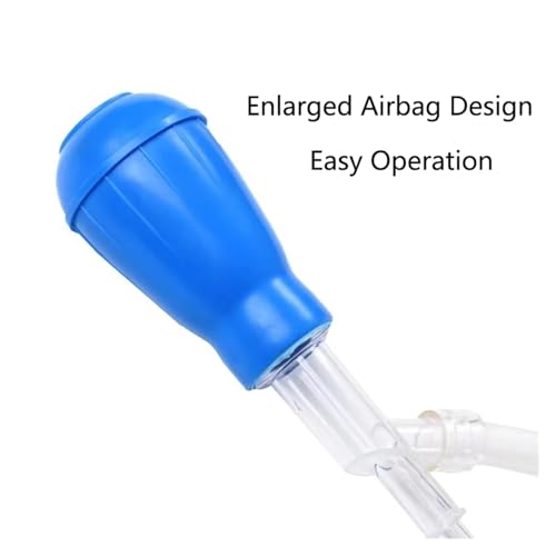 Aquarium Fish Tank Cleaning Tool Pipette Fish Tank Siphon Pump Water Changer Aquarium Accessories With Suction Defecation Tubes (Color : Black) - color: Black