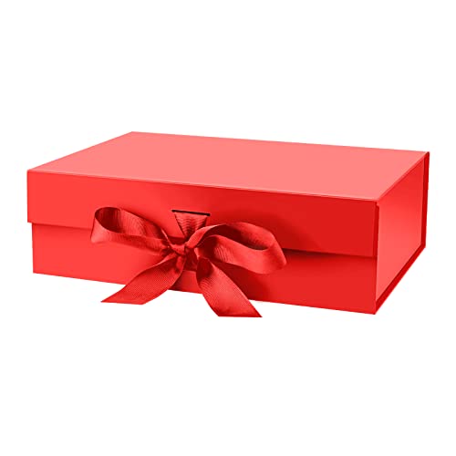 DaiJoob Red Gift Box with Lid for Presents 10.5x7.5x3.1 Inches - color: Red-10.5x7.5x3.1 Inch-1pcs