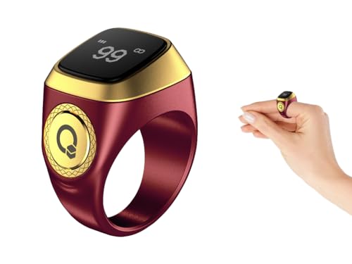 Anlising Smart Ring Counter, Smart Tasbih Zikr Ring, Muslim Islamic Prayer Smart Rings, Tasbih Counter Smart Ring, Tasbeeh Smart Counter, Digital Electronic Smart Tally Counter for Prayer(Brown, 20MM)