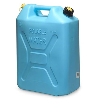 Scepter Portable Plastic Military Style Food Grade 5 Gal Water Jug Container with Reversible Spout for Camping & Emergency Storage, Blue - size: 8 Pack