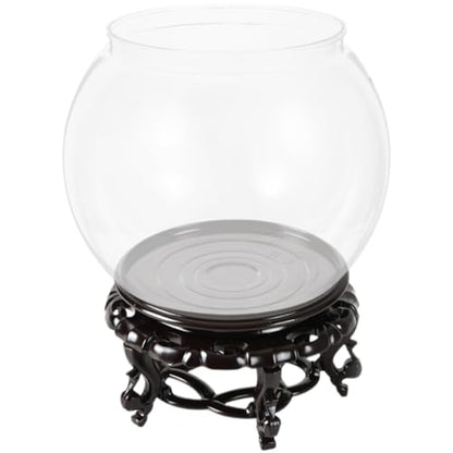 DECHOUS Round Fish Bowl with Stand, 2 Gallon Fish Tank Decor Tabletop Small Fish Bowl Hydroponic Vase Planter Aquarium Desktop Fish Tank for Betta Fish/Goldfish, Plastic Material