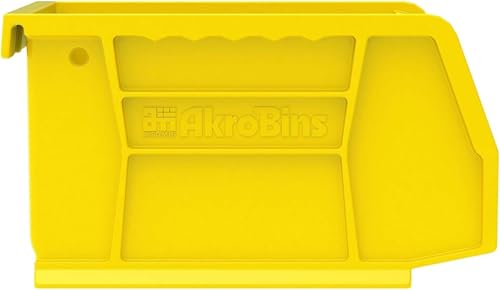 Akro-Mils 30210 AkroBins Plastic Storage Bins, 5"x4"x3", Yellow, 24-Pack | Space-Saving Stackable Bins for Garage, Pantry, Craft Organization - color: Yellow