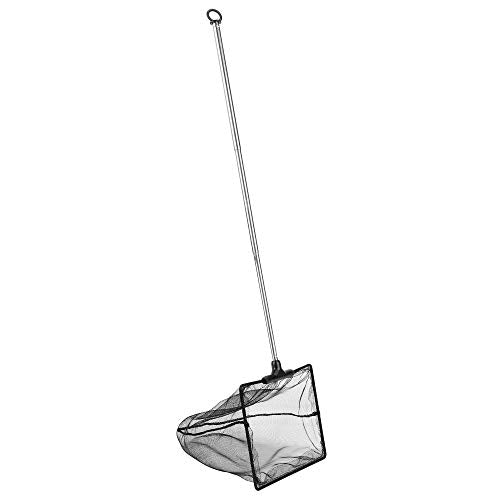 Aquarium Fish Net 10.8"x16.3" Rectangular Fish Net with 5.5"-16.3" Handle | Fine Mesh Nylon Fish Tank Accessory with Extendable Telescopic Plastic Handle - size: 6 inch
