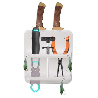 Boat Knife and Plier Holder, Polymer Marine Storage Organizer, Boat Tool Holder Fit for Fishing Tools, Lures and Baits (Close knife rest) - style: Close knife rest