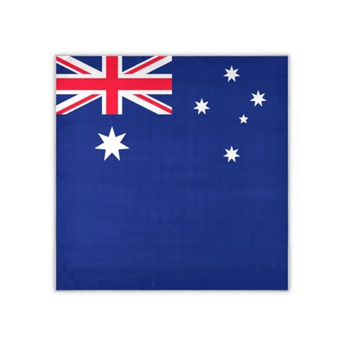 Bandana Square Head Scarf for Women Satin Hair Wrap Fashion Headband 27" - color: Australian Flag