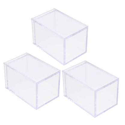 PRETYZOOM 3 Pack Acrylic Pen Holder Vase - Multi-Functional Clear Storage for Desk Makeup Brushes and Centerpieces - 10X6.5Cm Decorative Candle Holder