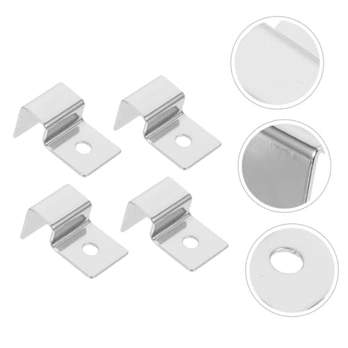 Happyyami 4pcs Stainless Steel Fish Tank Cover Support Rack Heavy Duty Bracket for Aquarium Lids for Glass Tanks and Turtle Habitats Stable and Elegant Design