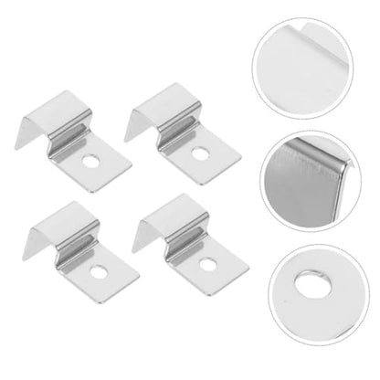 Happyyami 4pcs Stainless Steel Fish Tank Cover Support Rack Heavy Duty Bracket for Aquarium Lids for Glass Tanks and Turtle Habitats Stable and Elegant Design