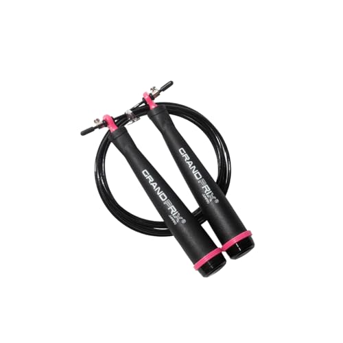 Jump Rope for Men and Women (Grand Prix Ultra Speed Series) – Adjustable Wire Rope for CrossFit, Boxing, and Fitness Training – Smooth, Fast, Tangle-Free Rotation (Made in Korea) - color: Black/Pink