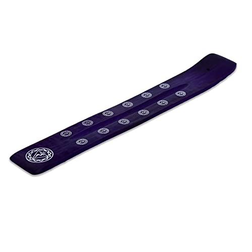 Bless-International Traditional-Handmade-Burner Wooden-Incense-Stick-Holder Ash-Catcher-Stand for-Aromatherapy-Meditation-Yoga (Heavens Blue) 10 Inches, Pack of 1 - color: Heavens Blue,10 Inch, size: One Holder