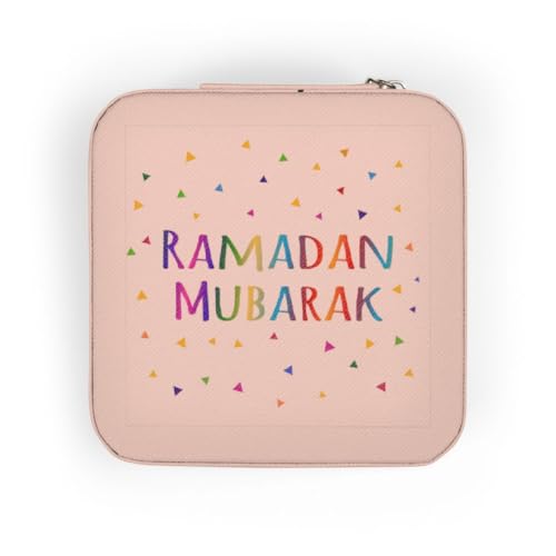 3dRose Ramadan Mubarak - blessing for the start of Muslim fasting festival Jewelry Travel Case Pink