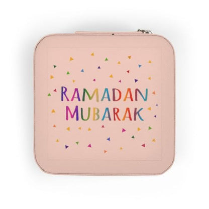 3dRose Ramadan Mubarak - blessing for the start of Muslim fasting festival Jewelry Travel Case Pink
