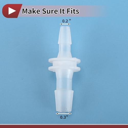 Plastic Hose Barb Fitting 3/16" x 1/4" OD Barb Straight Through Pipe Connector Clear 5 Pcs - size: 3/16"-1/4"