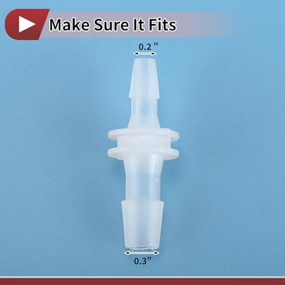 Plastic Hose Barb Fitting 3/16" x 1/4" OD Barb Straight Through Pipe Connector Clear 5 Pcs - size: 3/16"-1/4"