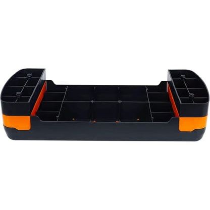 Fitvids Aerobic Step Platform Trainer with Adjustable 2-Level Risers, 400 Pound Weight Capacity – Non-Slip Exercise Stepper - color: Black/Orange