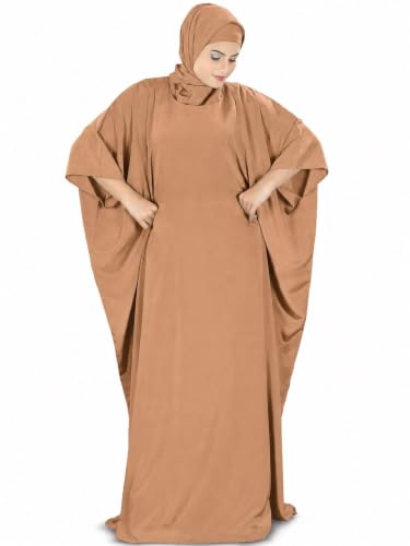 MyBatua Women's Kaftan, Free Size Abaya, Dubai Islamic Dress, Muslim Maxi KF-001 - color: Beige