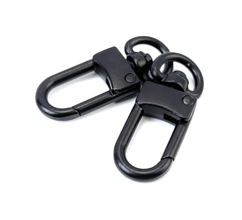 10 Pcs Matte Black Classic Swivel Lobster Clasps | Premium Zinc Alloy Heavy-Duty Construction Secure Spring Closure 360° Smooth Rotation DIY Craft & Repairs - color: Matte Black