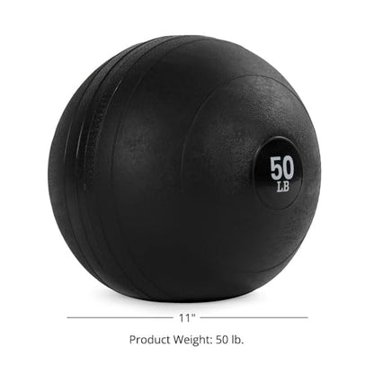 Titan Fitness Rubber Slam Ball, Dead Weight Ball Absorbs Impact, Minimal Bounce, Textured Surface for Strength and Conditioning, Cardio Workouts, Full Body Workout - style: 50 LB