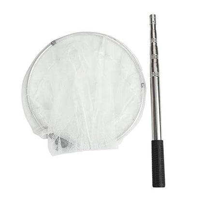 RESTCLOUD Insect and Butterfly Net with 12" Ring, 24" Net Depth, Handle Extends to 59 Inches - size: 12" Ring, 38" Strong Stainless Handle
