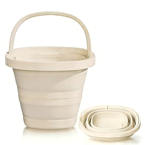 Collapsible Bucket, 2.6 Gallon (10L) Portable Water Pail, Foldable Design with Handle, for Garden, Car Wash, Camping - color: B001-complected