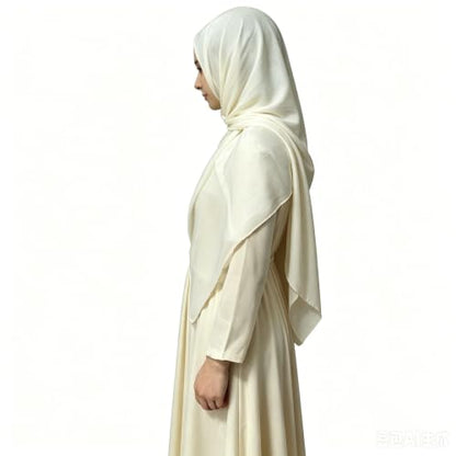 Women Premium Hijab Head Scarf Lightweight Shimmer Scarves Crepe Wedding Shawls and Wraps for Evening Dresses Shiny - color: Off White 15#