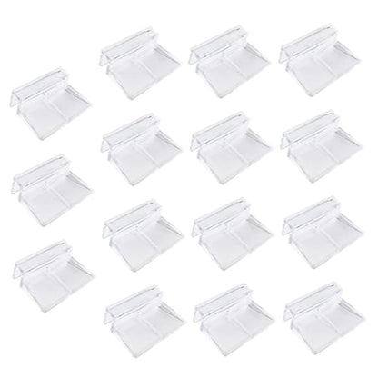 VANZACK 15pcs Acrylic Fish Tank Stand Clips Tank Divider Mounting Brackets for Goldfish Betta Cover Support Frame - size: 5.5X4X1.8CM
