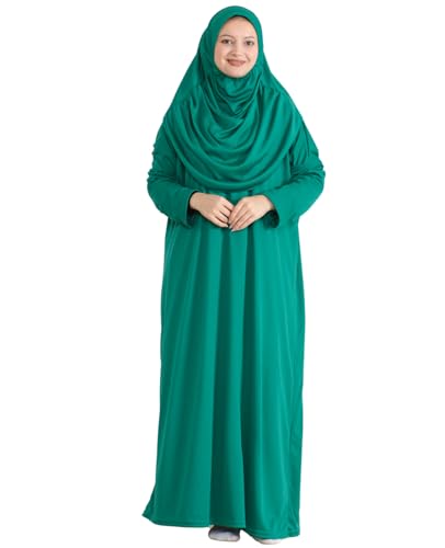 Prien Muslim Dress For Women With Hijab, Abaya, Instant Prayer Clothes Set, Islamic Wear, Dubai Kaftan Jilbab Burqa - color: Green, size: X-Small-XX-Large