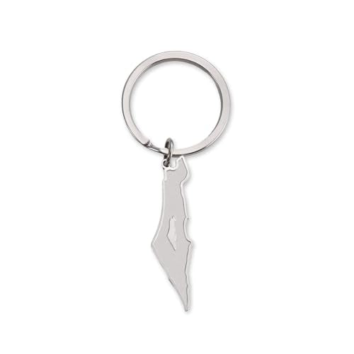 Palestine Keychain Palestine Map Country Flag Print Keyring Bring Them Home Now Patriotic Jewelry Judaica Gift Women - color: Palestine Map Silver