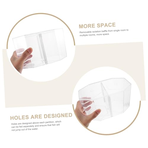 Dual Chamber Fish Isolation Box for Aquariums Transparent Breeding Tank Cover Safe Material for Betta Shrimp for Isolation Observation Fish Breeding Tool
