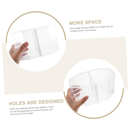 Dual Chamber Fish Isolation Box for Aquariums Transparent Breeding Tank Cover Safe Material for Betta Shrimp for Isolation Observation Fish Breeding Tool