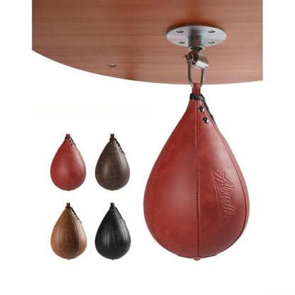 Boxing Speed Ball for Boxing Training, Hanging Punching Pear Bag, Reflex Reaction Exercise Equipment, MMA Striking Practice Tool, Home Gym Cardio Workout Gear, Microfiber Leather Speed - size: Red