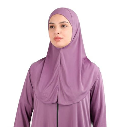 Women’s Prayer Dress Abaya, Zip Front Long Sleeve Islamic Dress - color: Gray, size: Small-Medium