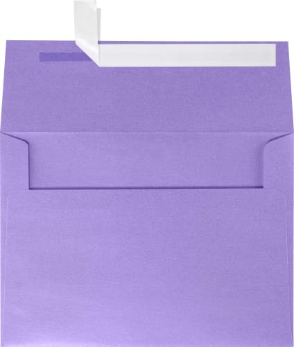 LUXPaper A7 Invitation Envelopes | Peel & Press | 5 1/4" x 7 1/4" | Amethyst Metallic | 80lb. Text | 50 Qty - color: Amethyst Metallic, size: 50 Qty.