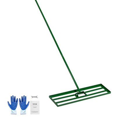 VEVOR Lawn Leveling Rake, 36"x10" Level Lawn Tool, Heavy-Duty Lawn Leveler with 78" Steel Extended Handle, Yard Leveling Rake Suit for Garden, Golf Lawn, Farm - size: 36x10in