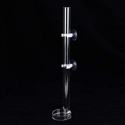Acrylic Shrimp Feeder Tube, Ornamental Aquarium Feeding Tube Fish Food Container Set with Sucker Hook Fish Accessories(20cm)